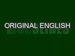 ORIGINAL ENGLISH