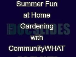 Duke Gardens Summer Fun at Home Gardening with CommunityWHAT DO PLANTS