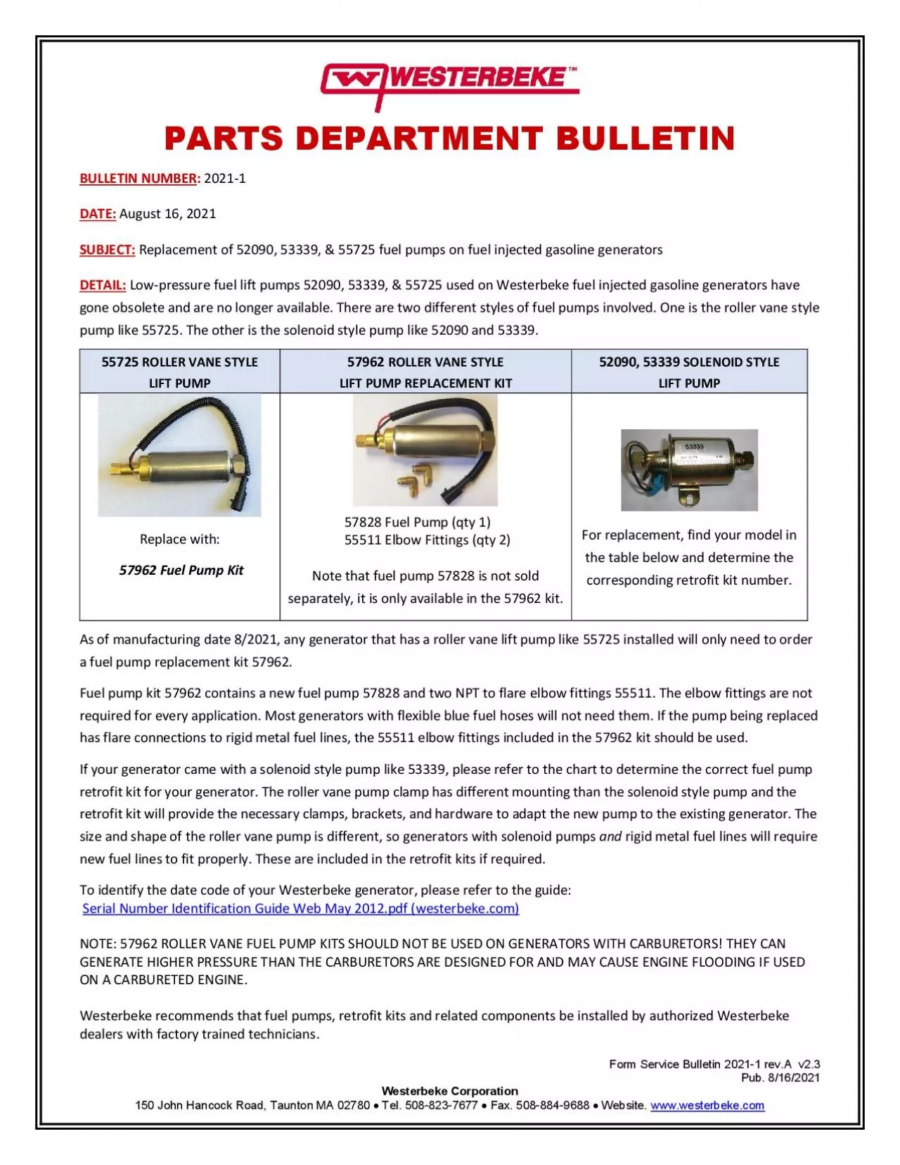 PDF-Form Service BulletinrevA Westerbeke Corporation150 John Hancock Road