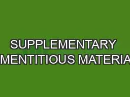 SUPPLEMENTARY CEMENTITIOUS MATERIALS