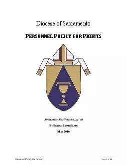 Personnel Policy for Priests