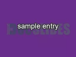 sample entry