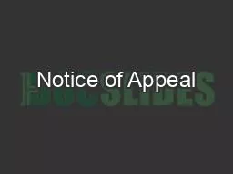 Notice of Appeal