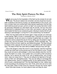 The Holy Spirit Flatters No Man
