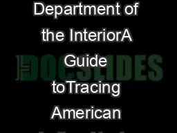 US Department of the InteriorA Guide toTracing American Indian Alaska