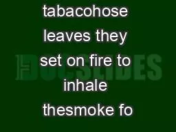 Indianscalled tabacohose leaves they set on fire to inhale thesmoke fo