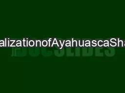 TheGlobalizationofAyahuascaShamanism