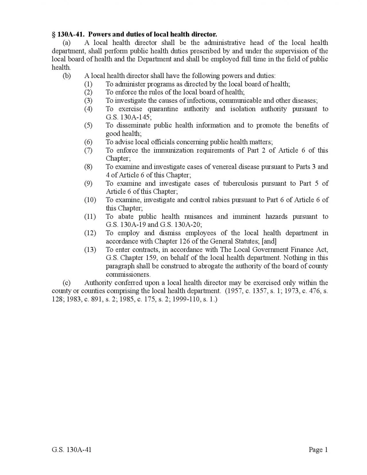 PDF-41 Powers and duties of local health director