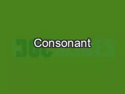 Consonant