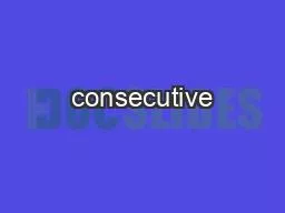 consecutive