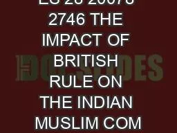 ES 28 20078 2746 THE IMPACT OF BRITISH RULE ON THE INDIAN MUSLIM COM