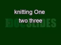 PDF-knitting One two three