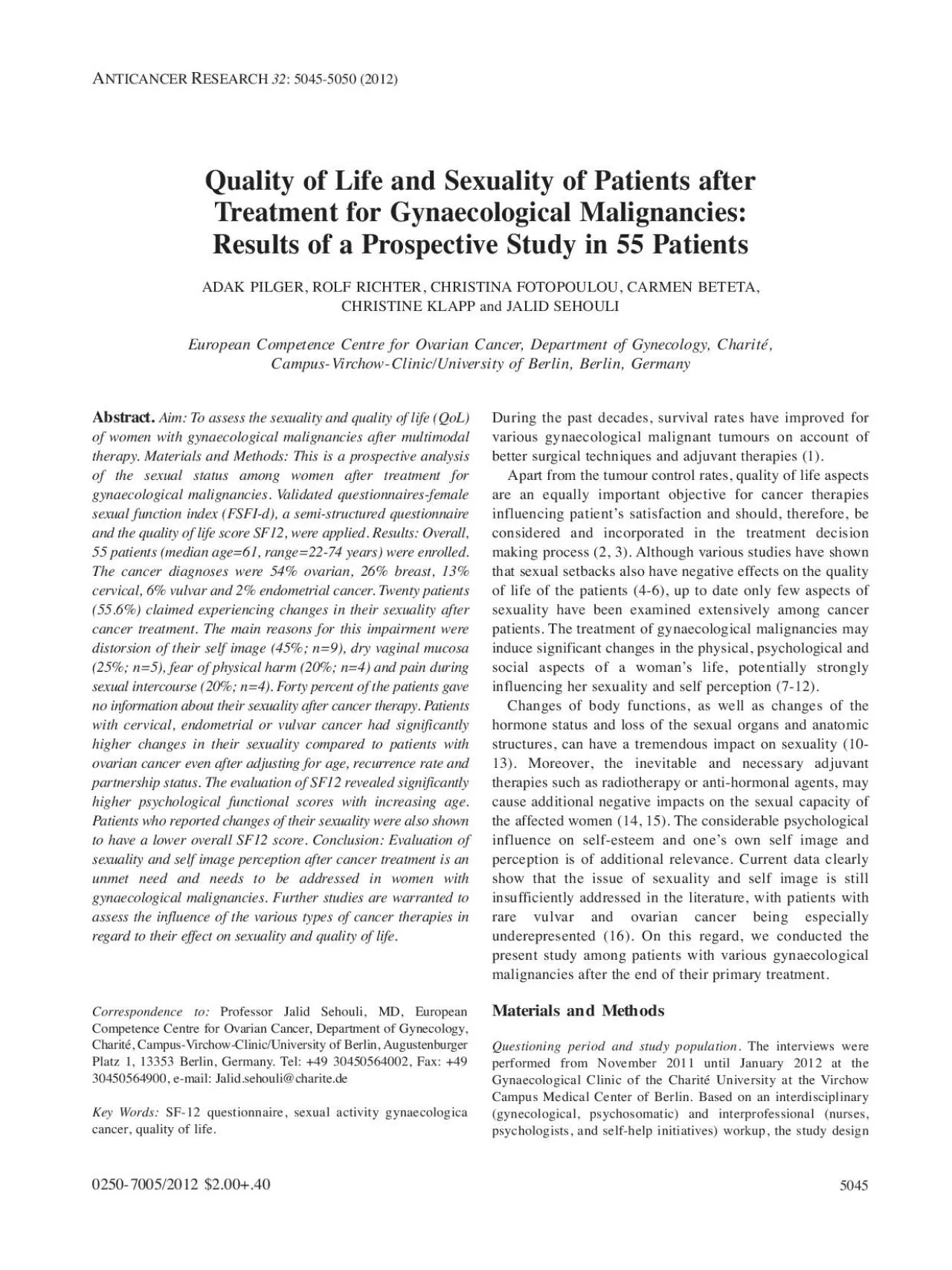 PDF-AbstractAim To assess the sexuality and quality of life QoLof women wi