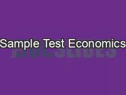Sample Test Economics