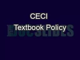 CECI Textbook Policy