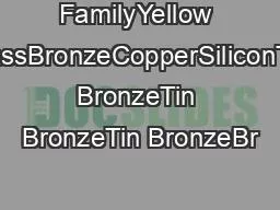 FamilyYellow BrassBronzeCopperSiliconTin BronzeTin BronzeTin BronzeBr