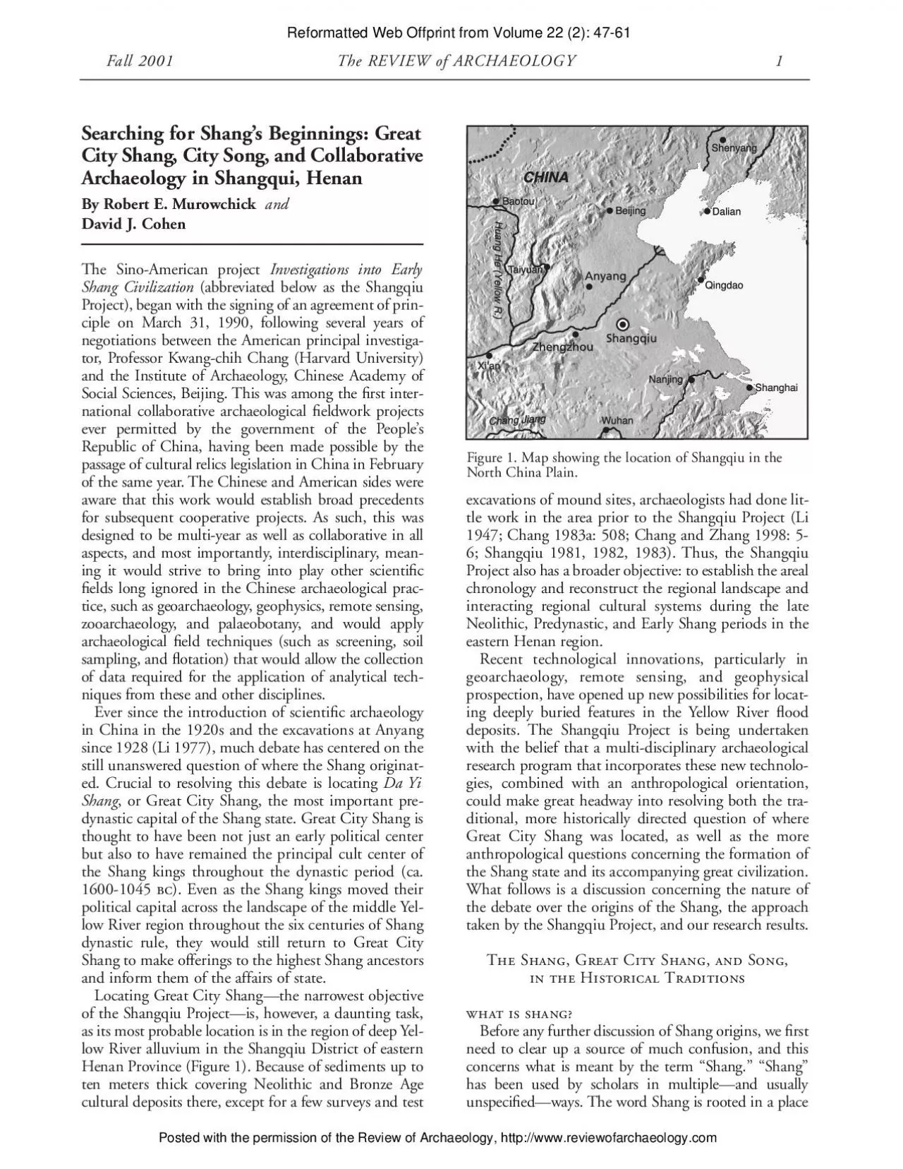 PDF-Fall 2001 The REVIEW of ARCHAEOLOGY