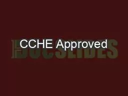 CCHE Approved