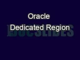 Oracle Dedicated Region