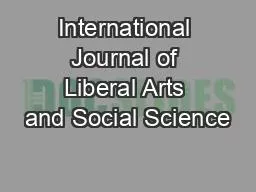 International Journal of Liberal Arts and Social Science