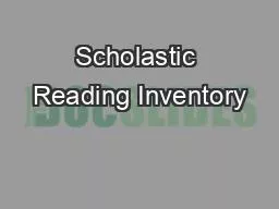 Scholastic Reading Inventory