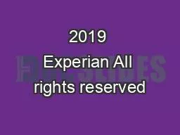 2019 Experian All rights reserved