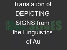 Translation of DEPICTING SIGNS from the Linguistics of Au