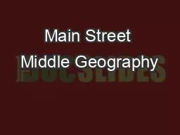 Main Street Middle Geography