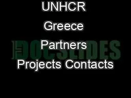 UNHCR Greece Partners Projects Contacts