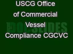 USCG Office of Commercial Vessel Compliance CGCVC