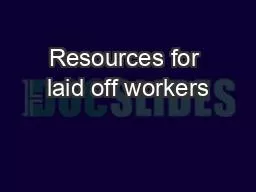 Resources for laid off workers