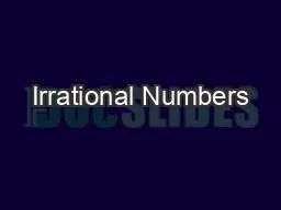 PDF-Irrational Numbers