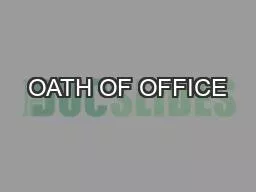 OATH OF OFFICE