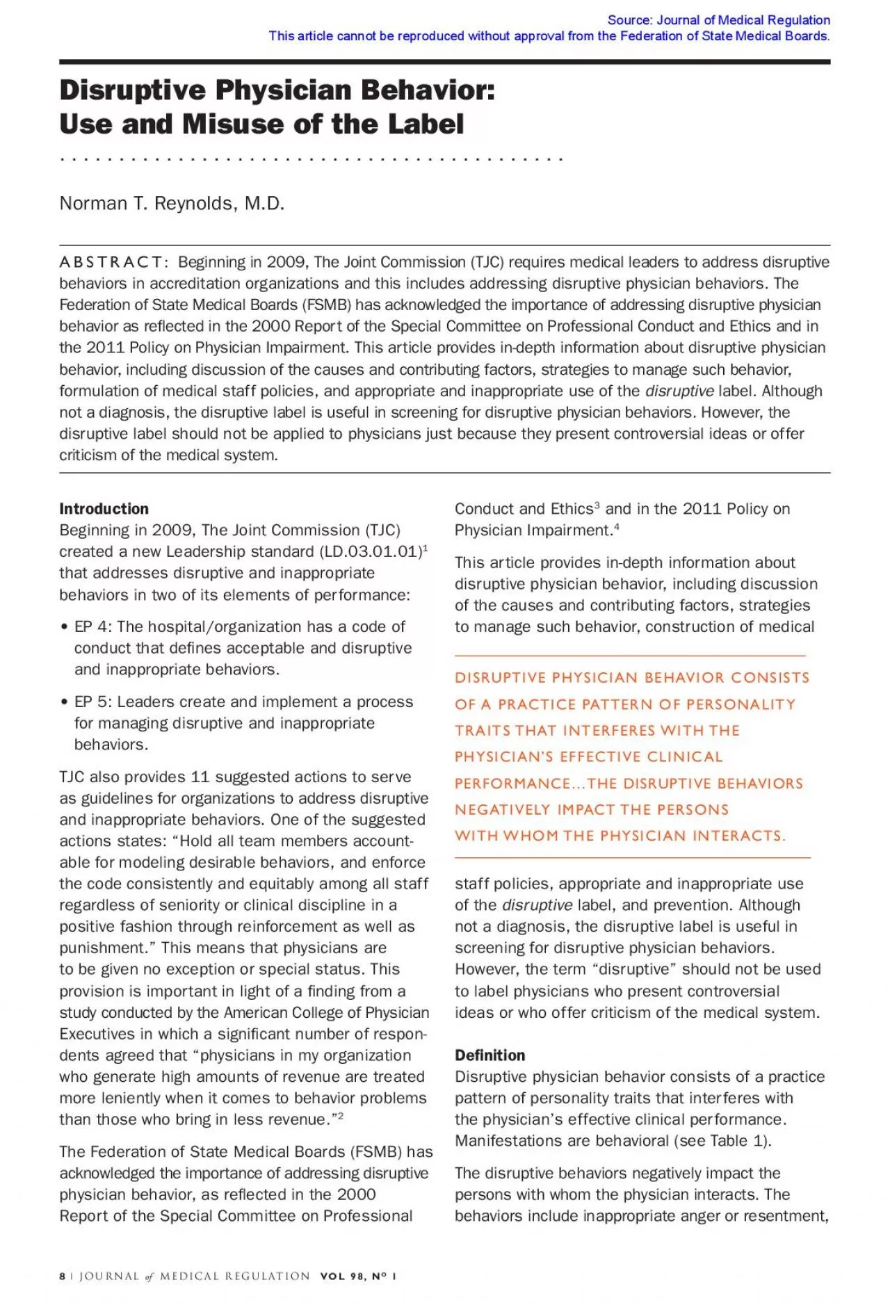 PDF-JOURNAL MEDICAL REGULATION VOL 98 N