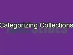 Categorizing Collections