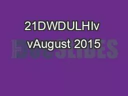 21DWDULHIv vAugust 2015