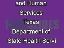 TEXAS Health and Human Services Texas Department of State Health Servi