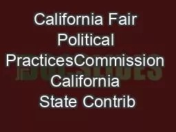 California Fair Political PracticesCommission California State Contrib