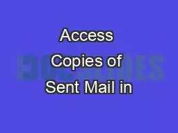 Access Copies of Sent Mail in