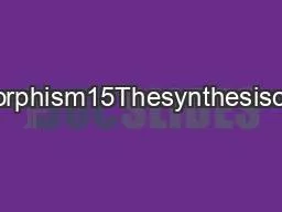 polymorphism15Thesynthesisofthese