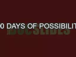 100 DAYS OF POSSIBILITY