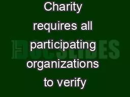 Birdies for Charity requires all participating organizations to verify