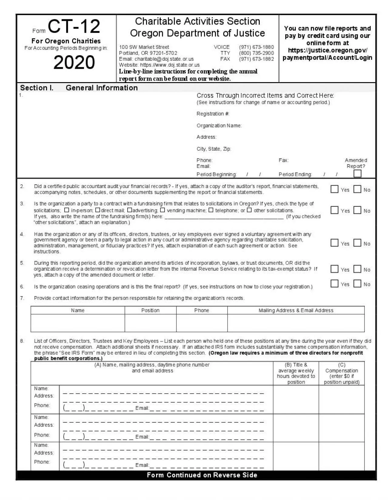 PDF-For Oregon CharitiesFor Accounting Periods Beginning in2020