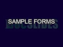 SAMPLE FORMS