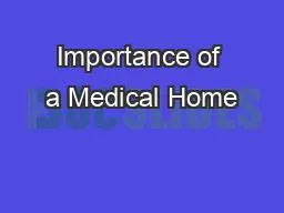Importance of a Medical Home