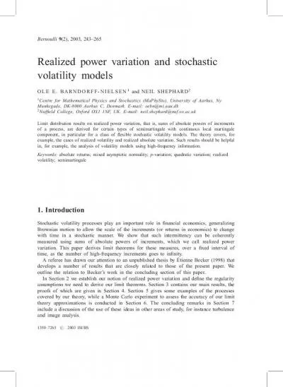 RealizedpowervariationandstochasticvolatilitymodelsOLEEBARNDORFFNIELS