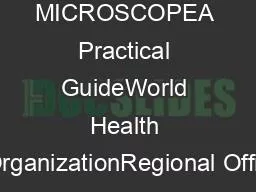 PDF-THE MICROSCOPEA Practical GuideWorld Health OrganizationRegional Offic