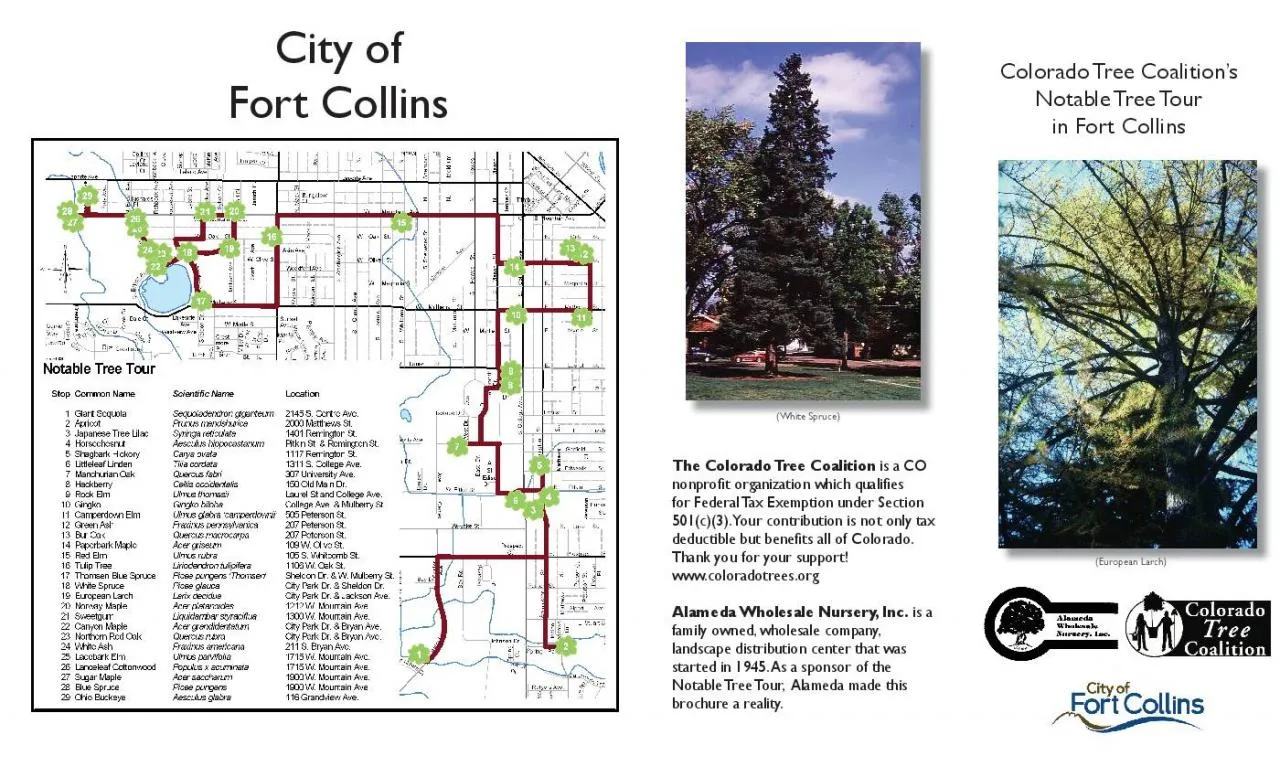 PDF-Colorado Tree Coalition146s Notable Tree Tour in Fort Collins