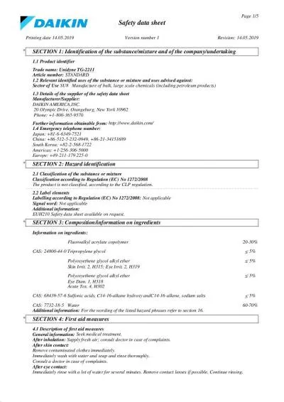 Page 15Safety data sheet