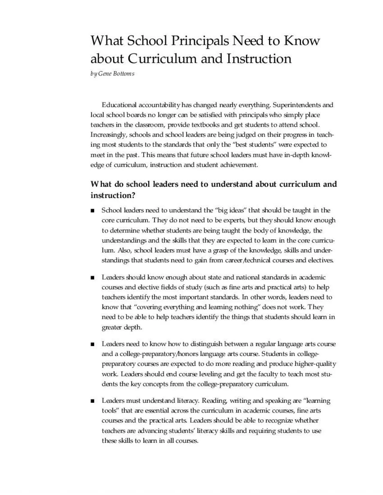 PDF-What School Principals Need to Knowabout Curriculum and Instructionby